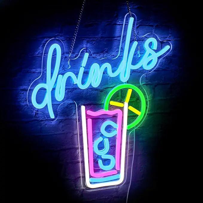 WLHOPE Drinks Neon Signs Cool Drink Cup LED Neon Lights for Wall Decor, USB Cocktail Art Wall Lights for Home Bar Club Hotel Restaurant Cafes Shops Wedding Birthday Party by GreenHaven Gardens