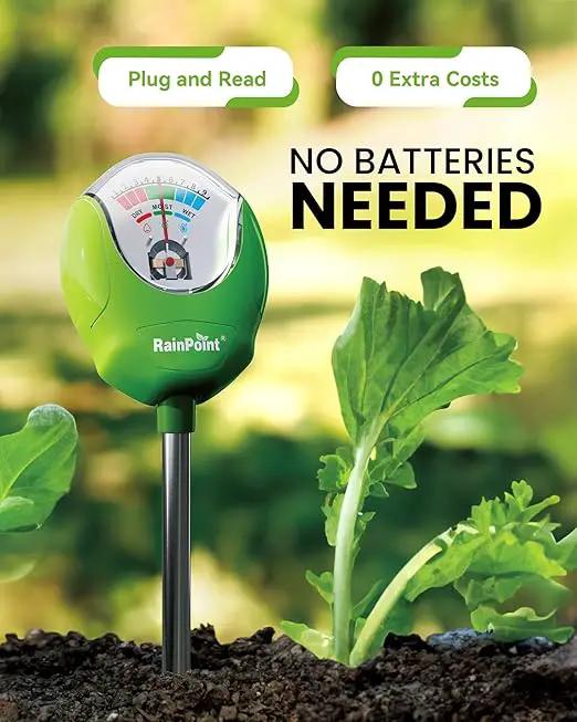 RAINPOINT Soil Moisture Meter for Plants - Accurate Plant Water Meter for Houseplants and Outdoor Plants,Gardening,Farming,No Batteries Needed(Green) by GreenHaven Gardens