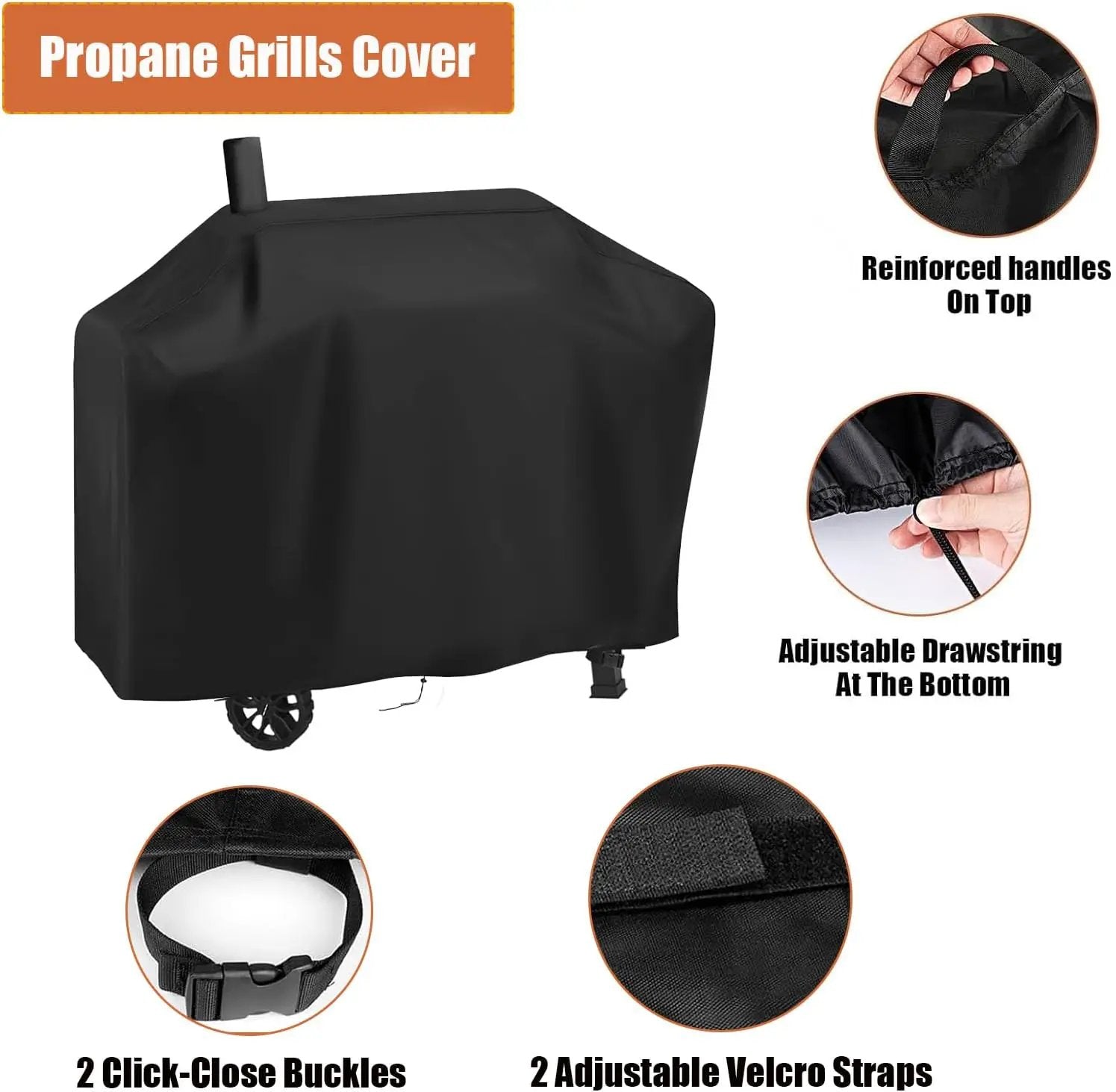 Grill Griddle Cover for Royal Gourmet 24-Inch Charcoal Grill CD1824EH-SC, Portable Gas BBQ Covers, Waterproof Outdoor Propane Grills Cover-22 D x 49" W x 41" H by GreenHaven Gardens