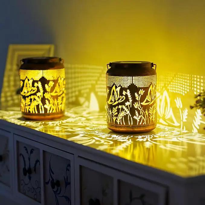 2 Pack Butterfly Solar Lanterns Outdoor Waterproof,Birthday Gifts for Women Mom,Hanging Solar Lights Outdoor LED 6.9" Metal Butterfly Decorative Lanterns for Patio,Pathway,Yard,Garden Decor by GreenHaven Gardens