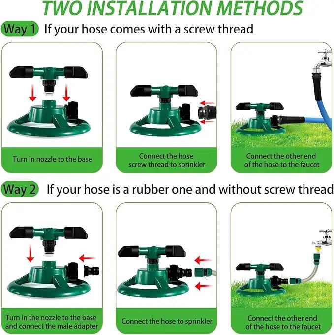 2 Pack Sprinklers for Yard, 360Rotating Lawn Sprinkler, Sprinklers for Yard Large Area, Lawn Sprinklers, Powerful and Even Watering for Lawns and Gardens by GreenHaven Gardens