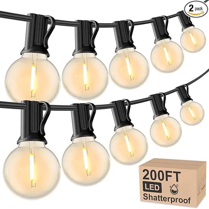 RTTY Outdoor String Lights 200 FT Globe LED Patio Lights with G40 Plastic Bulbs,Waterproof Shatterproof Dimmable Connectable Hanging for Backyard Porch Balcony Party Cafe Deck Decor by GreenHaven Gardens