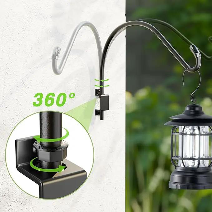 16 Inch 2 Pack Swivel Plant Hanger: Heavy Duty Hook for Bird Feeder, Plant, Flower Basket, Lantern, Wind Chime & More - Versatile Hanging Brackets Outdoor/Indoor Use Up to 22LB by GreenHaven Gardens