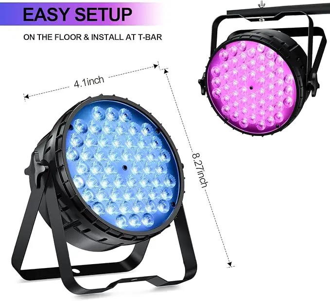 BETOPPER DJ Light 2 Pack, 54x3W LED Par Lights, DMX Stage Lights Sound Activated, Strobe Wash Lighting for Wedding, Church, Party, Club, Concert and Festival Events (2) by GreenHaven Gardens
