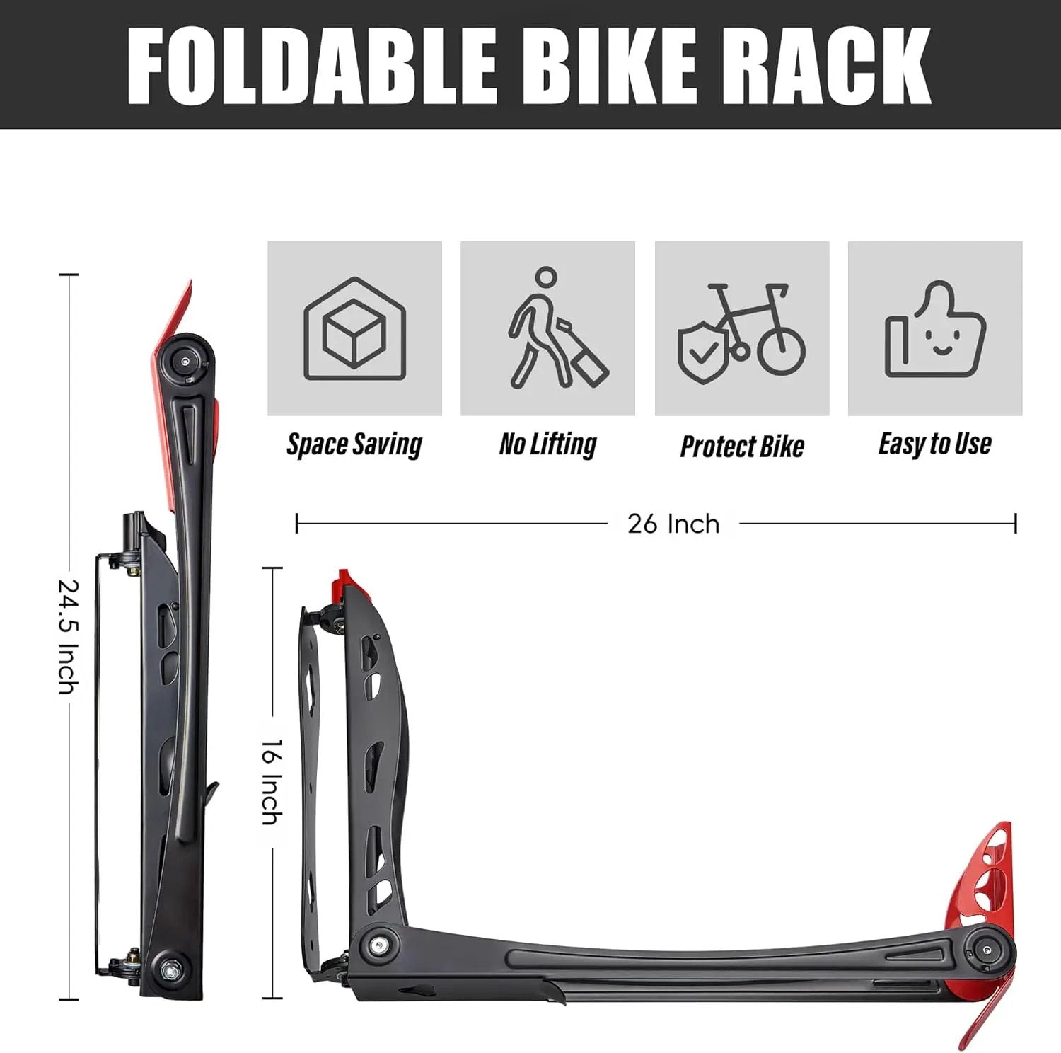 Wallmaster BIKEPAL Swivel Bike Rack, Wall Mounted Vertical Bike Storage Hanger, Space Saving for Home and Garage, 2 Pack by GreenHaven Gardens