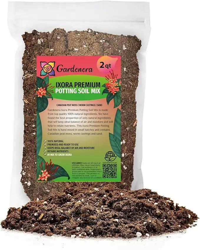 Elevate Your Ixora Garden with Gardenera's Organic Potting Mix - Tailored for Robust Ixora Plants and Stunning Blooms - 2 Quart by GreenHaven Gardens