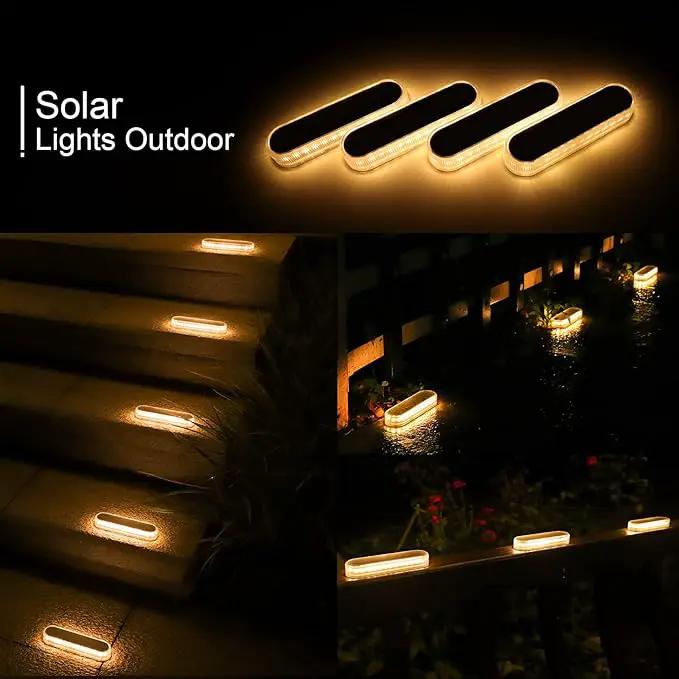 WILLED Solar Step Lights for Outside,4 Pack Warm White Solar Deck Lights Waterproof, Big Solar Charging Panel,Outdoor Solar Powered Lights for Steps,Stair,Dock,Driveway,Walkway,Sidewalk,Garden by GreenHaven Gardens