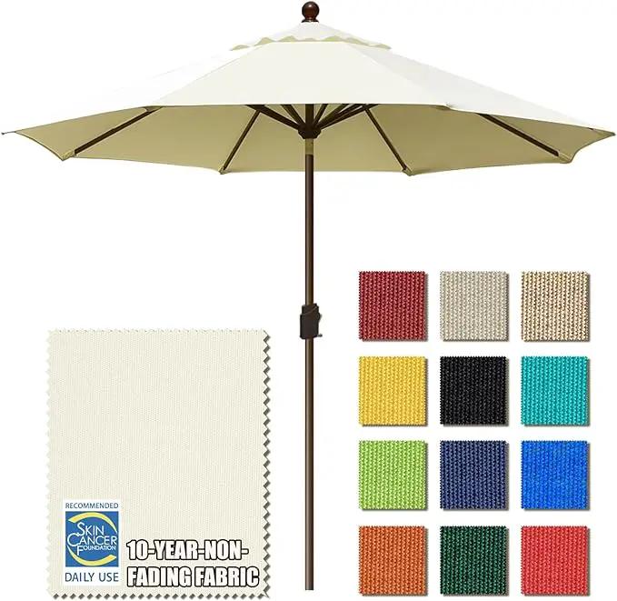EliteShade USA 10-Year-Non-Fading 10Ft Market Umbrella Patio Umbrella Outdoor Table Umbrella with Ventilation, Natural by GreenHaven Gardens