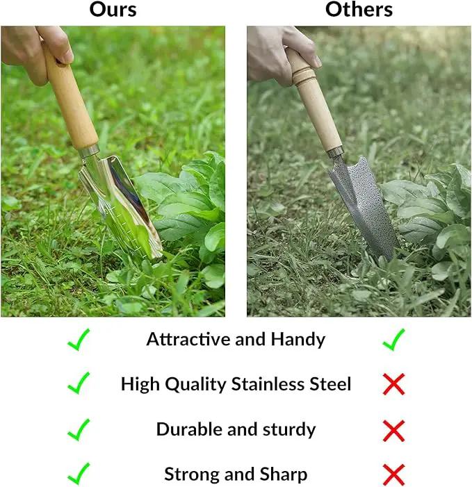 SOLIGT Garden Tools Set with Basket, Heavy Duty Stainless Steel Gardening Hand Tool with Wood Handle, Pruning Shears, Gloves - Perfect Gardening Gifts Planting Supplies for Women Men by GreenHaven Gardens