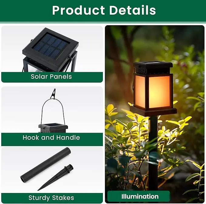 GIGALUMI Solar Lanterns Outdoor Waterproof, 8 Pack Hanging Solar Lanterns for Outside, Flame Effect Outdoor Lights for Pathway, Garden, Patio, Lawn, Porch, Gazebo, Tent, Tree, Yard(Flickering Lights) by GreenHaven Gardens