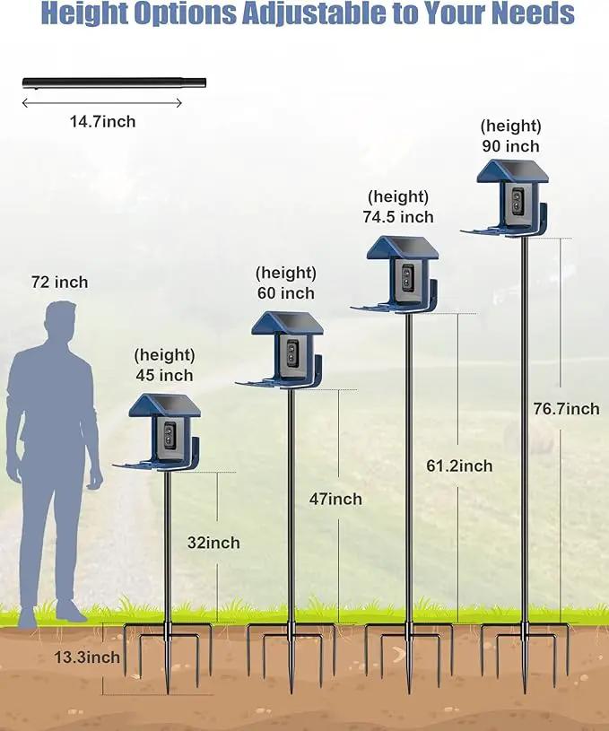Bird Feeder Pole Stand – 90 Inch Height Feeding Station with 1-Inch Dia Heavy Duty for Hanging Feeders, Bird House Pole Mount Kit for Outdoor, Slip-Fit Connection by GreenHaven Gardens