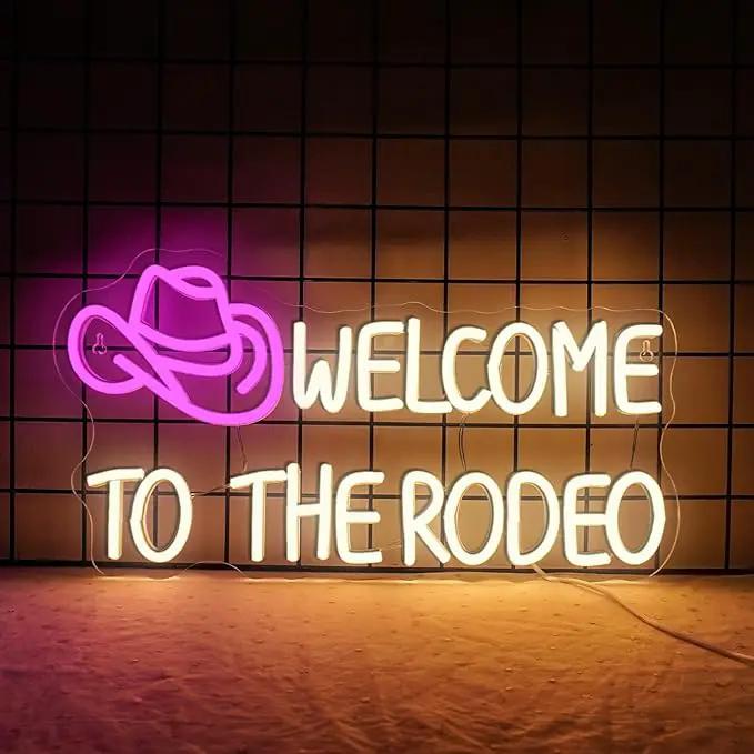WLHOPE Welcome to The Rodeo Neon Sign Cowboy Hat Neon Sign Led Sign,Dimmable Cowgirl Neon Signs for Wall Decor,Connectivity Via USB Licked Neon Light for Bedroom Home Bar Club Party Western Decor by GreenHaven Gardens