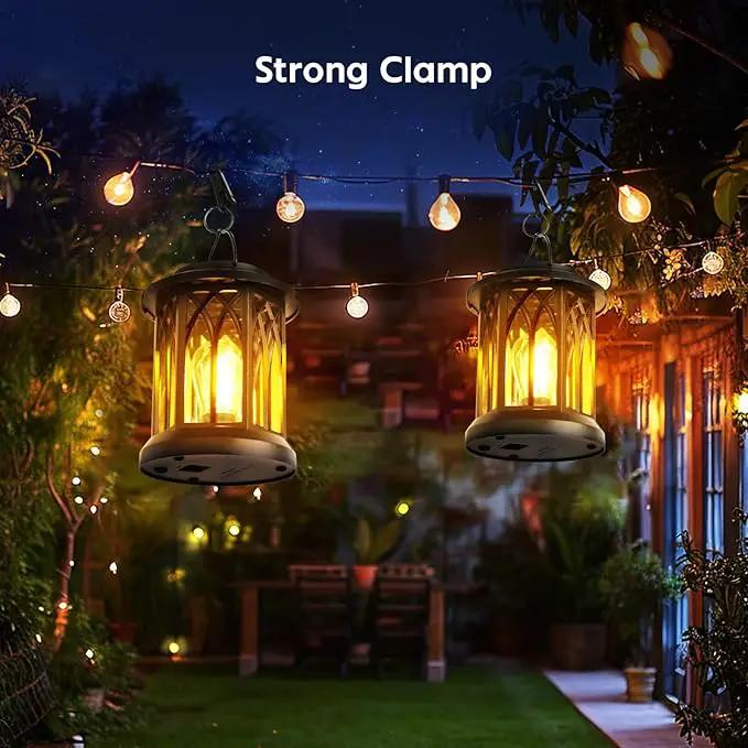 Hanging Solar Lanterns Outdoor Waterproof - 2 Pack Solar Lantern Decorative, Hanging Solar Lights for Outside, Outdoor Solar Powered Lantern with Handle & Clip for Patio Yard Decor by GreenHaven Gardens
