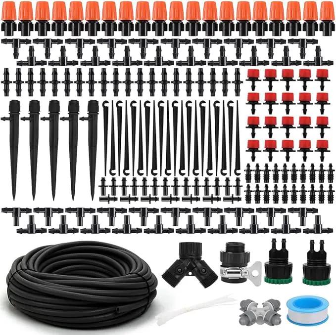 Garden Irrigation Kit,131ft 1/4" Drip Irrigation Kit Garden Irrigation System with Adjustable Nozzle Dripper Automatic Irrigation Equipment Set for Garden,Greenhouse, Patio,Lawn by GreenHaven Gardens