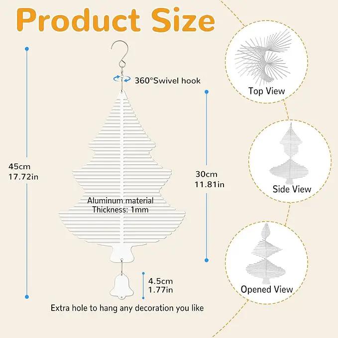 Sublimation Wind Spinner Blanks, 6 Pack 10 Inch 3D Aluminum Metal Hanging Wind Spinner Bulk for Garden Yard Outdoor, Window Porch Decoration for Heat Press Transfer DIY