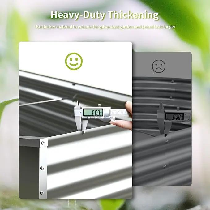 6X2X1FT-2P Galvanized Raised Garden Beds Outdoor,Planter Raised Beds for Gardening, Vegetables, Flowers,Large Metal Garden Box,Deep Plant Flower pots Outdoor. by GreenHaven Gardens