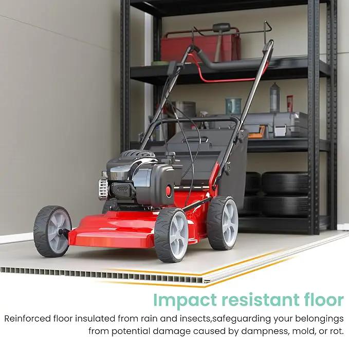 UDPATIO Outdoor Storage Shed 5x3 FT, Plastic Garden Shed for Bike, Garbage Can, Tool, Outside Sheds & Outdoor Resin Shed with Lockable Door for Backyard, Patio, Lawn, Sandstone by GreenHaven Gardens