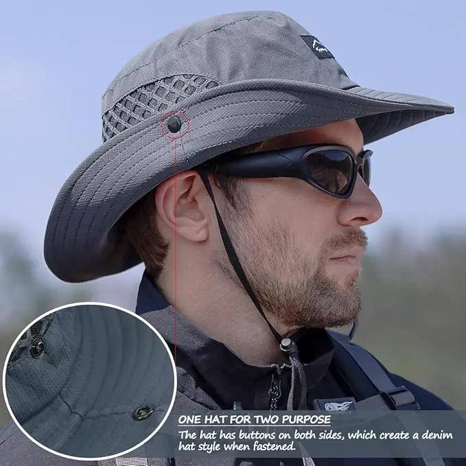 Fishing Hat, UPF50+ Wide Brim Sun Hat for Men Women, UV Protection Hiking Beach Bucket Hats Summer Safari Hat by GreenHaven Gardens