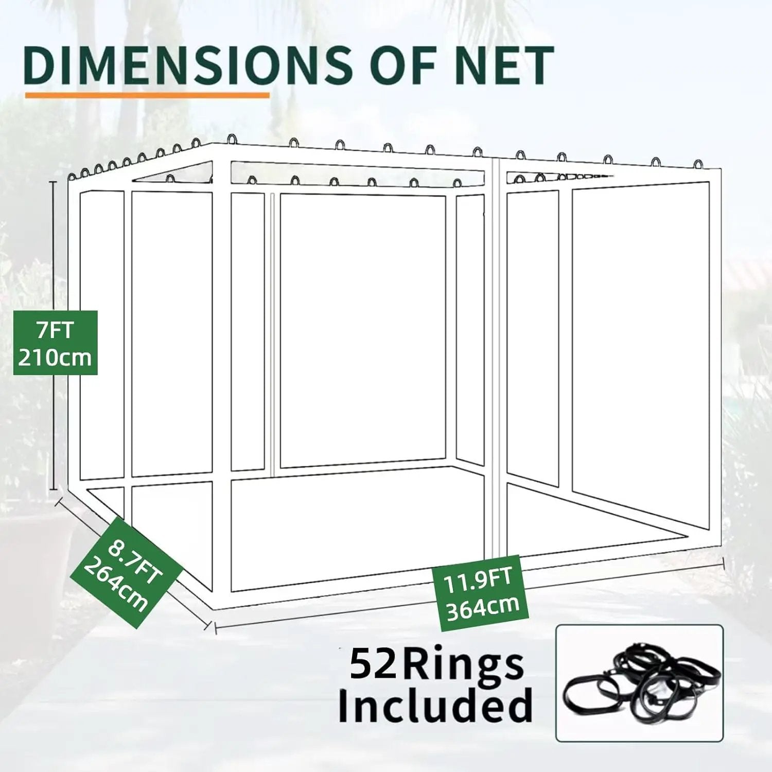 10x13FT Mosquito Netting for Gazebo,Pergola,Pop up Canopy Tent,4-Panel with Zipper for Outdoor Patio,Backyard (Black,Mosquito Net Only) by GreenHaven Gardens