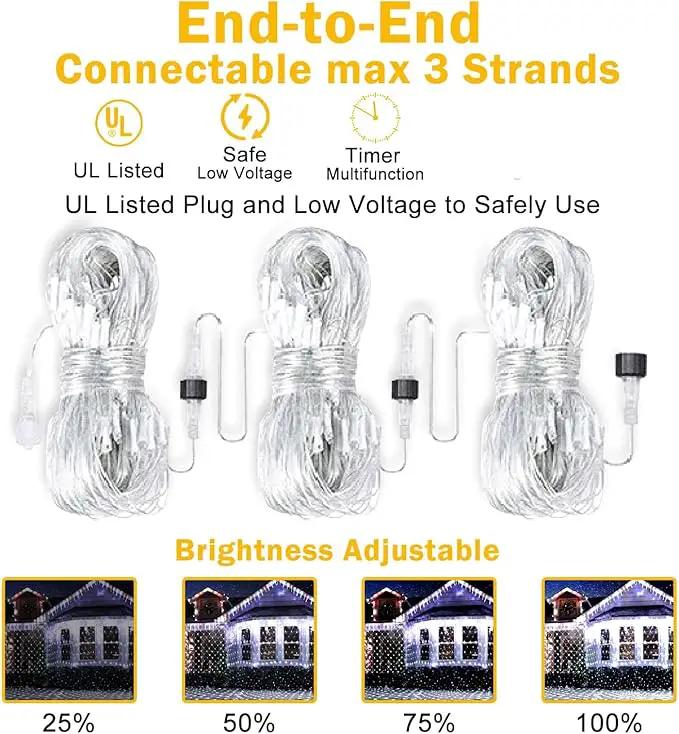 KNONEW Christmas Net Lights 360 LEDs 13ft x 9.8ft Outdoor Mesh Lights Connectable Waterproof 8 Modes & Timer Plug-in Net Fairy Lights for Bushes Garden Party Wedding Holiday,Cool White by GreenHaven Gardens