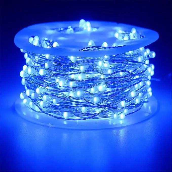 RUICHEN Blue Dimmable Fairy Lights Plug in, Super Long 165 Ft 500 LED Twinkle String Lights with Remote, Waterproof Silver Wire Firefly Lights for Christmas Wedding Party Bedroom Patio Garden by GreenHaven Gardens
