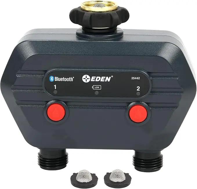 Eden 93442 2-Zone Bluetooth Water Timer for Smart Irrigation - Remote Control via App, Customizable Scheduling, and Water Delay Setting by GreenHaven Gardens