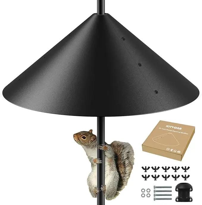 19 Inch Metal Squirrel Baffle for Bird Feeder Pole, Squirrel Proof for Bird Feeder, Bird House Guard for Shepherd’s Hook, Raccoon Stopper, Rust Chew Proof Heavy Duty by GreenHaven Gardens