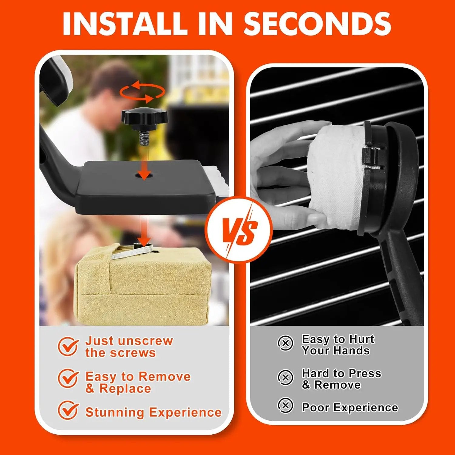 DR DAPPER Grill Brush Scraper Replace Head BBQ Cleaning Brush Bristle Free Upgraded Steam Scrubber Grill Cleaner Accessories Cloth Brush Tool for Cast Iron Stainless-Steel Grates Grill Cleaner Brushes by GreenHaven Gardens