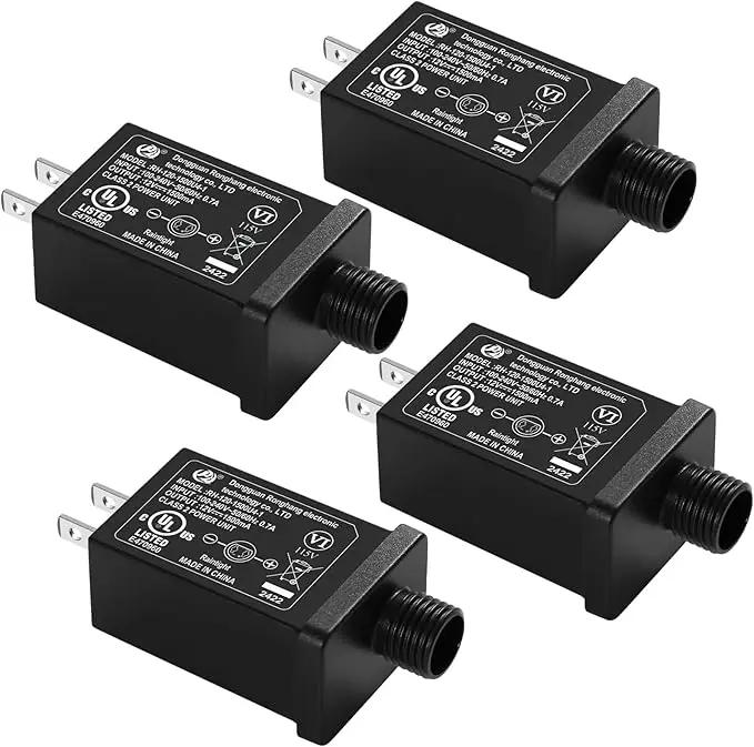 Replacement Yard Inflatable Adapter Power Supply Adaptor - 12V 1.5A 4Pcs- Inflatable Plug Replacement Class 2 Power Supply - for Christmas Tree Light/Thanksgiving Yard Blow Up Decorations by GreenHaven Gardens