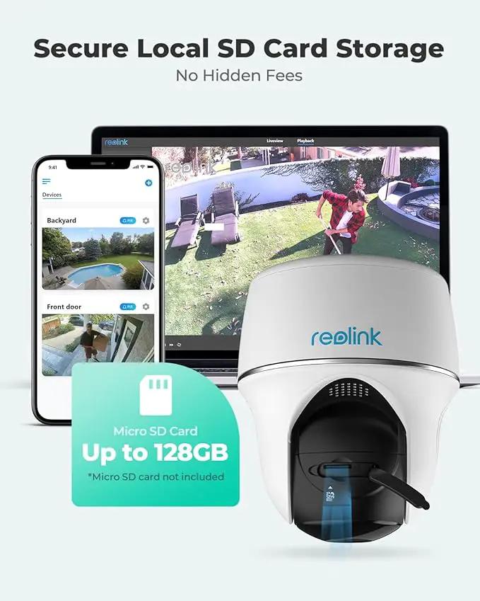 REOLINK Security Camera Wireless Outdoor, Pan Tilt Solar Powered, 5MP 2K+ Color Night Vision, 2.4/5GHz WiFi, Works with Smart Home for Surveillance, Home Hub Compatible, Argus PT + Solar Panel by GreenHaven Gardens