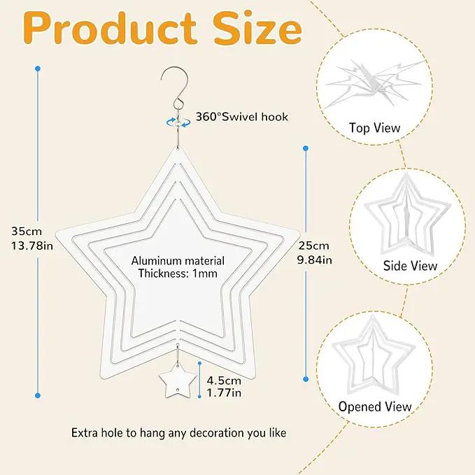 Sublimation Wind Spinner Blanks, 6 Pack 10 Inch 3D Aluminum Metal Hanging Wind Spinner Bulk for Garden Yard Outdoor, Window Porch Decoration for Heat Press Transfer DIY by GreenHaven Gardens