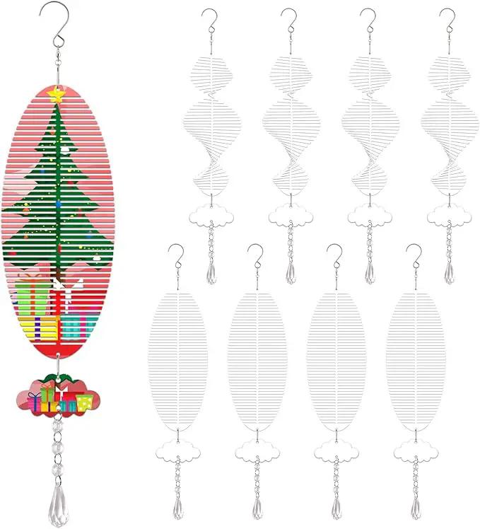 Sublimation Wind Spinner Blanks, 8 Pack 10 Inch 3D Aluminum Metal Hanging Wind Spinner Bulk for Garden Yard Outdoor, Window Porch Decoration for Heat Press Transfer DIY by GreenHaven Gardens
