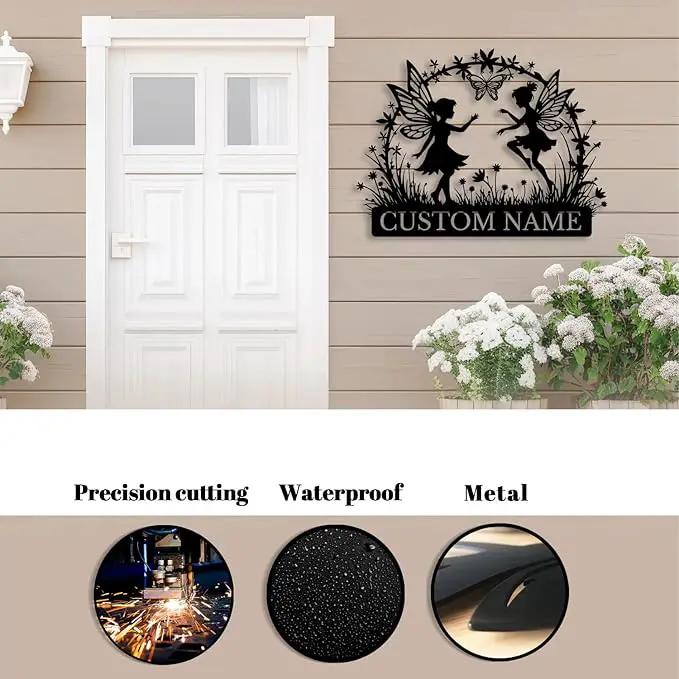 Custom Butterfly Metal Sign,Personalized Butterfly House Number Signs,Personalized Gardener Name Sign,Garden Patio Wall Decor (Style-2) by GreenHaven Gardens