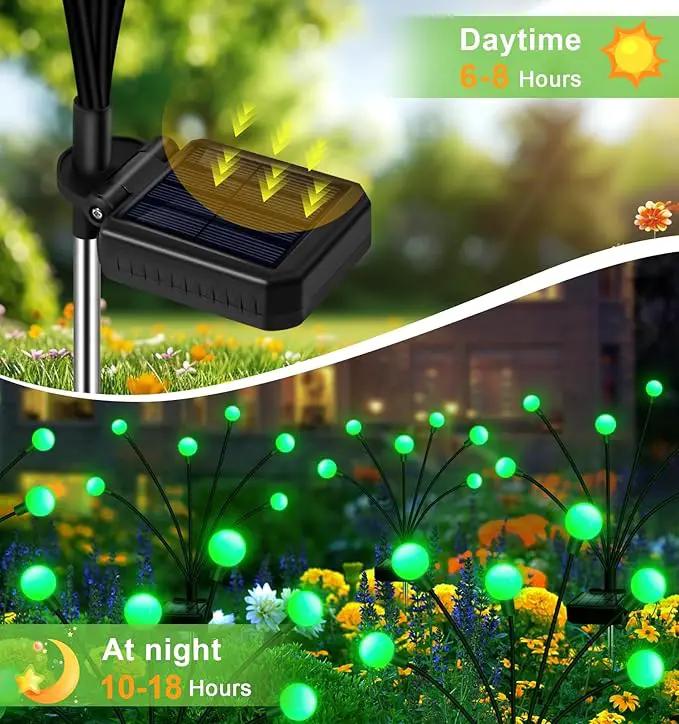 Solar Garden Lights Outdoor, 4 Pack 24LED Waterproof Solar Powered Lights for Yard Pathway Patio, Swaying Lawn Decor as Gardening Gifts for Women Holiday(4 Pack Green) by GreenHaven Gardens