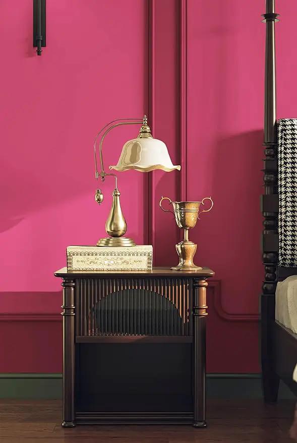 Dimoon 393''x17.7'' Pink Peel and Stick Wallpaper Contact Paper Modern Self Adhesive Wall Paper Removable Renter Friendly Textured Solid Color Shelf Cabinet Vinyl Roll (393''x17.7'',Rose Red) by GreenHaven Gardens
