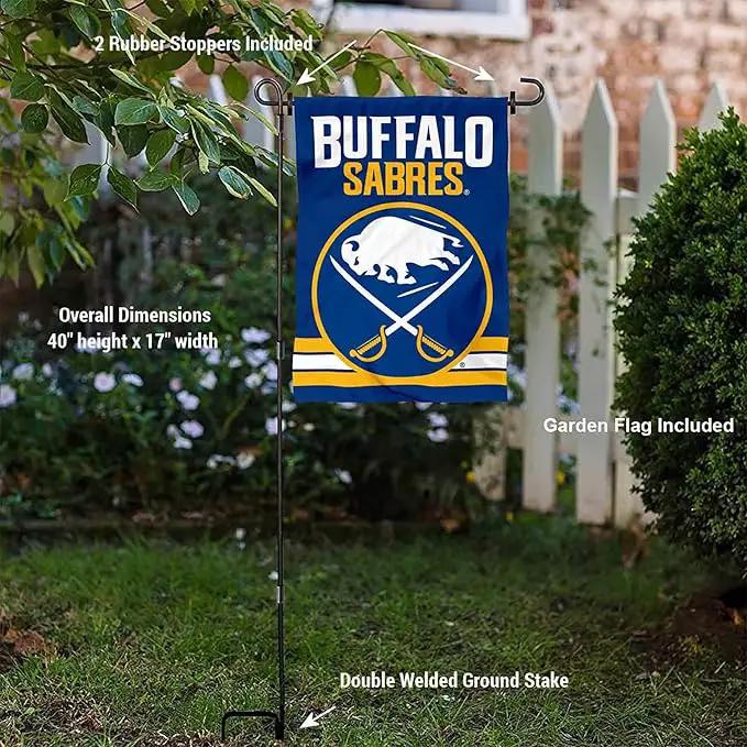 WinCraft Buffalo Sabres New Logo Garden Flag and Pole Stand Holder by GreenHaven Gardens