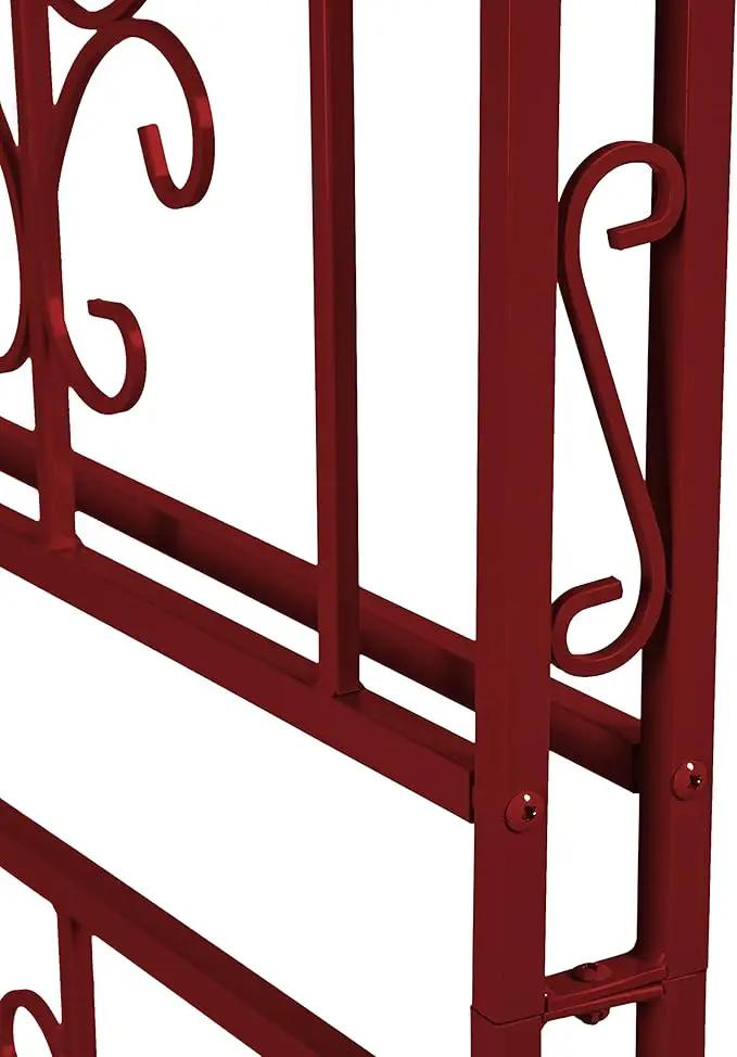 Evergreen Plow & Hearth Arch Metal Outdoor Garden Arbor | Montebello | 7 Feet Tall | Red | Iron Trellis Lattice for Climbing Plants | Wedding | Outdoor Patio Decor (Red) by GreenHaven Gardens