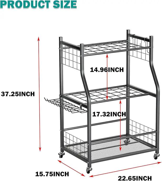 EVERHANGER Garden Tool Organizer Stand, Garage Tool Storage Organization, Yard Tool Racks with lockable wheels, Fit for Long-Handled Tools/Rakes/Brooms, Indoor/Outdoor Use by GreenHaven Gardens