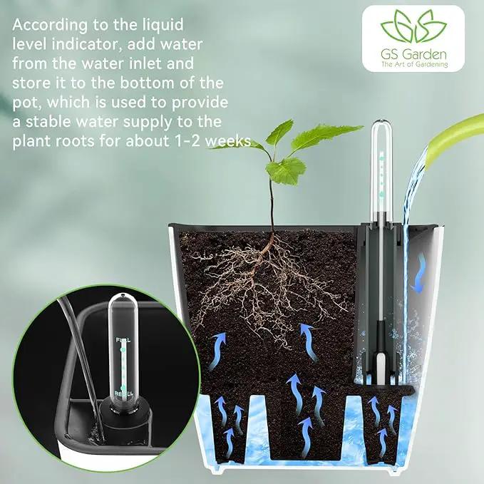 Self Watering Planters for Indoor Plants : 5 inch 3 Pack White African Violet Self Watering Flower and Herb pots by GreenHaven Gardens