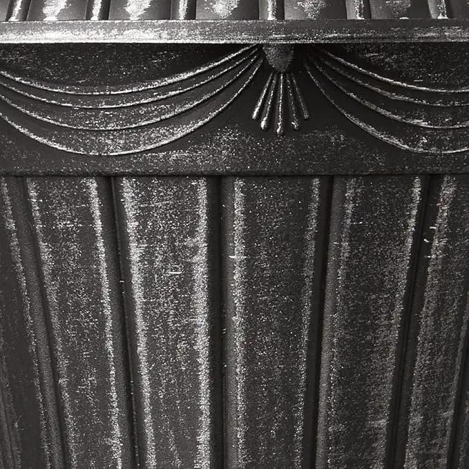 PL20SL Classic Traditional Plastic Urn Planter Indoor/Outdoor, 10" x 12", Brushed Silver by GreenHaven Gardens