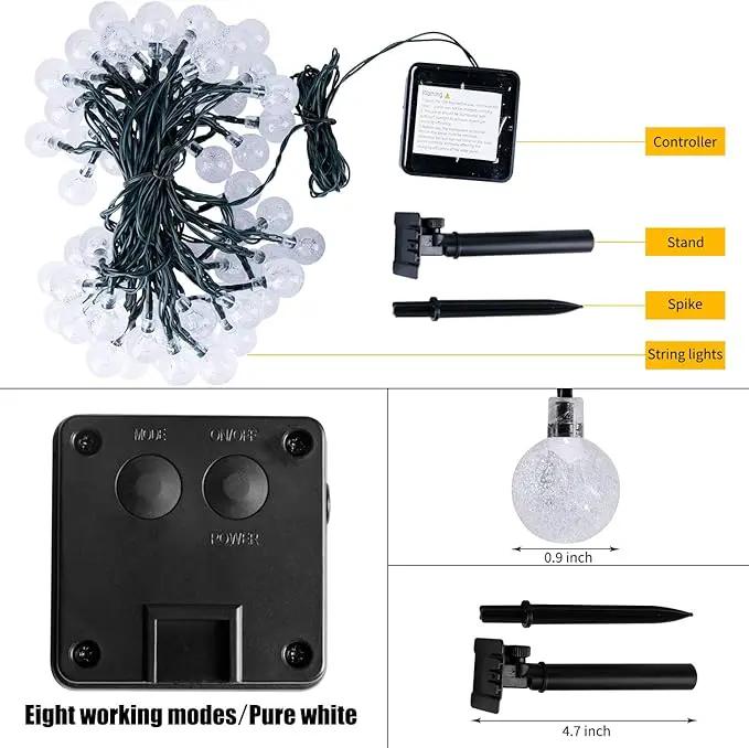 Brightown Outdoor Solar String Lights - 60 Led, 35.6 Feet with 8 Modes, Waterproof, Perfect for Garden, Yard, Porch, Wedding Party Decor (Pure White) by GreenHaven Gardens