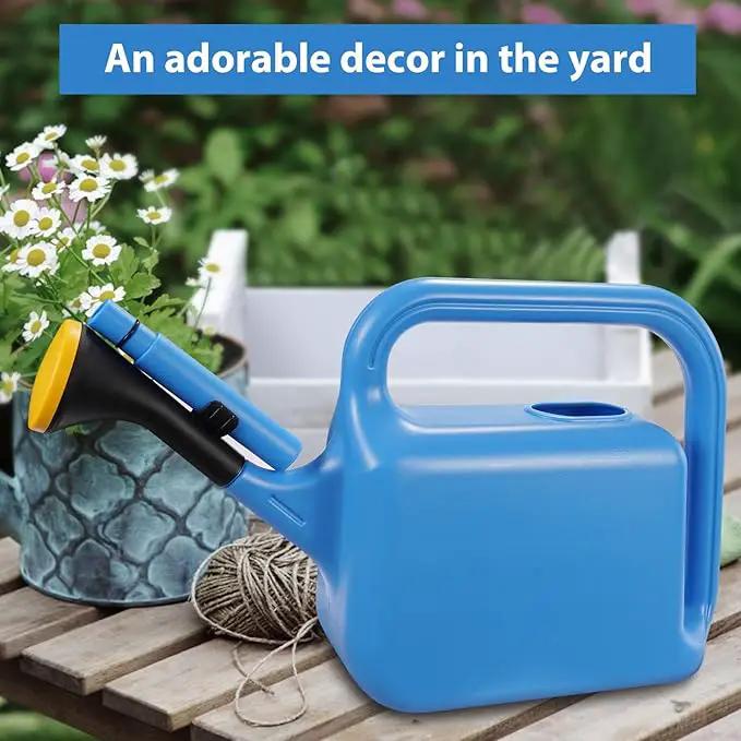 Outdoor Watering Can for Plants Indoor Watering Can for Houseplants 3/4 Gallon 3L (Blue) by GreenHaven Gardens