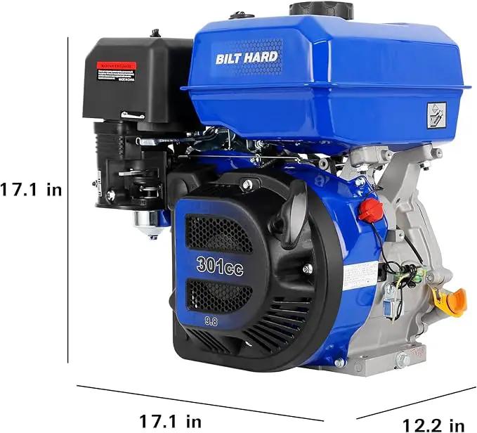 BILT HARD 301cc 10HP Gas Powered Engine, Horizontal 4 Stroke OHV Gas Motor, Shaft 1" Diameter, 3.48" Length, 1/4" Keyway, Replacement for Compressor, Log Splitter by GreenHaven Gardens