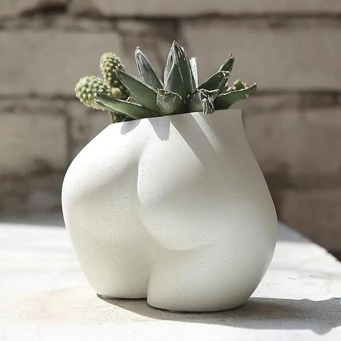 FROZZUR Mini Female Body Shaped Resin Planter, 5 in Diameter, with Drainage Holes, for Indoor or Outdoor Plants by GreenHaven Gardens