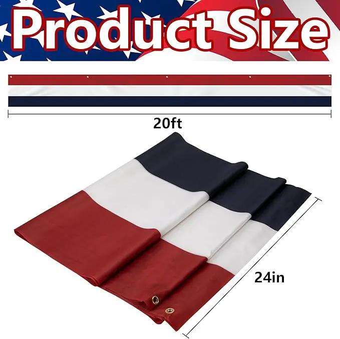 EBaokuup 20x2 Ft American Flag Bunting-4th of July Banner Decor Red, White & Blue Stripe Flag-Large Patriotic Bunting US Flag Decorations for Independence Day Outdoor Porch Garden by GreenHaven Gardens