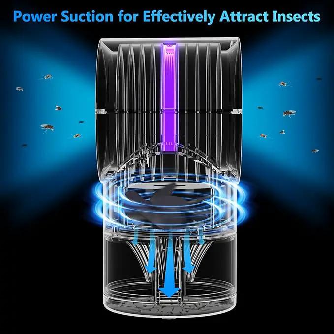 Fruit Fly Trap for Indoors, Fly Traps Indoor for Home Indoor Insect Trap with Suction, Time Setting, Bug Light & 10 Pcs Sticky Glue Boards (White) by GreenHaven Gardens