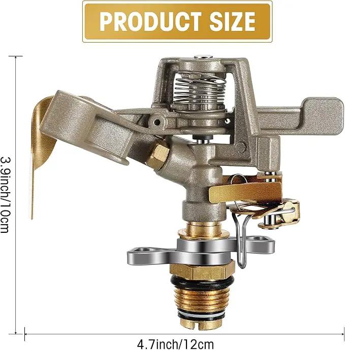 Impact Sprinkler Head Brass Pulsating Sprinkler Lawns Garden Adjustable 360 Degrees Watering Heavy Duty Sprinkler Head with Nozzles for Yard and Grass Irrigation (9 Pieces) by GreenHaven Gardens