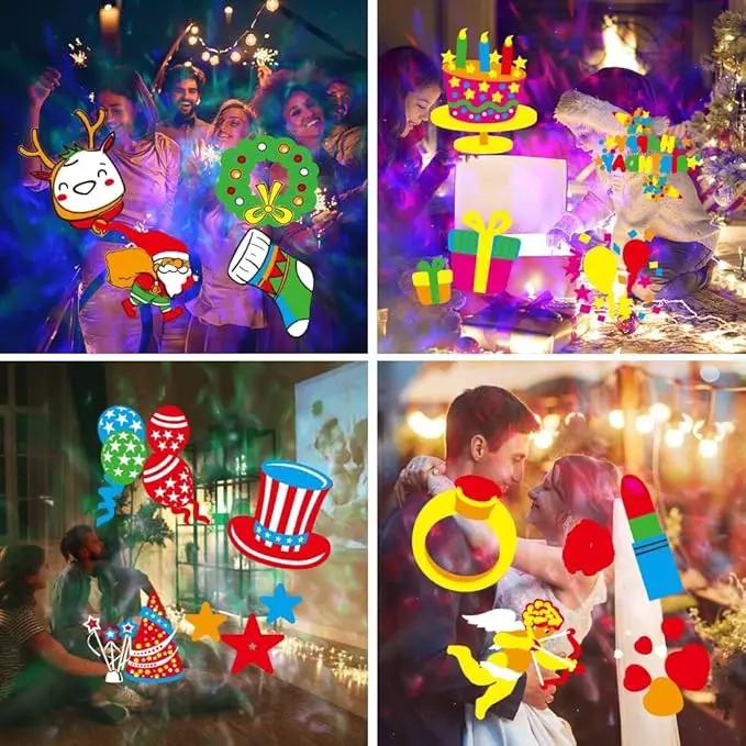 Slide Show Outdoor Holiday Projector, 2 in 1 Water Wave Outside Projector Lights Halloween Christmas, St. Patrick's Day Decoration, Eid Mubarak Kareem Festival Decorations, Easter Decorations by GreenHaven Gardens