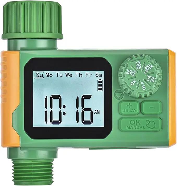 Sprinkler Timer, Hoses Timer for Watering, Outdoor Irrigation Timers, Water Scheduling Device for Tube Programmable with Auto/Manual/Rain-Delay System, Water Hoses Timers for Yard, Lawn, Pool(Green) by GreenHaven Gardens