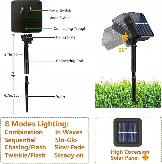 2-Pack Solar String Lights for Outside, Total 400 LED Solar Christmas Lights Outdoor Waterproof, Green Wire Solar Tree Light with 8 Lighting Modes for Xmas Wedding Party Garden Decoration(Warm White) by GreenHaven Gardens